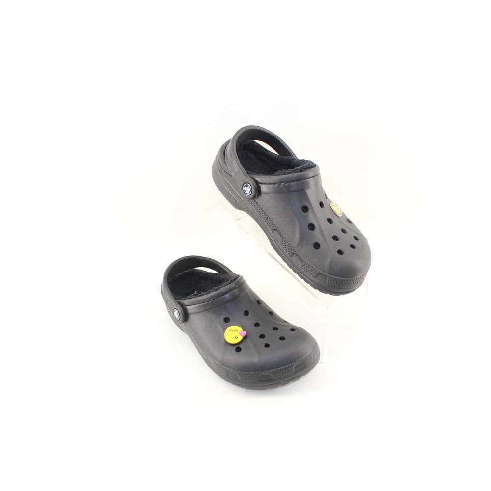 CROCS Faux‎ Fur Lined Dual Comfort Warm Clogs Black  Womens Size 7 Men's Size 5